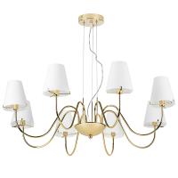 758082 Люстра подв. DIAFANO 8х40W G9 ЗОЛОТО/БЕЛЫЙ