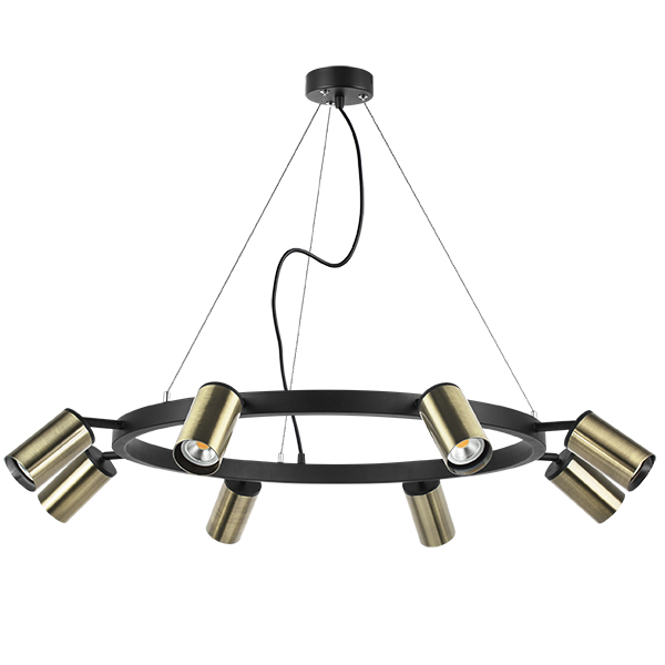 LR018318 Люстра RULLO 8х50W GU10 ЧЕРНЫЙ/БРОНЗА (571018+214431-8)