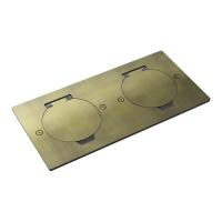 Лючок 4 мод. (2 мод. 45х45 мм.), круглая крышка, античная латунь, IP44