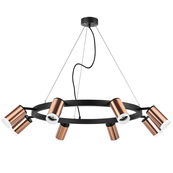 LR0183080 Люстра RULLO 8х50W GU10 ЧЕРНЫЙ/МЕДЬ (571018+214430-8+202430-8)