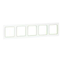 Стокгольм Рамка 5-местная белая с линией цвета зеленый EKF