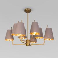 Потолочная люстра с тканевыми абажурами 60173/8 латунь