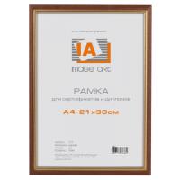 Фоторамка Image Art С15 21х30 деревянная из сосны, цвет -махагон с золотой полоской, вставка из пластика (24шт)