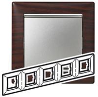 Legrand Valena Темное дерево/Серебро Рамка 5-ая горизонт.