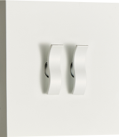 Переключатель на 2 тумблера, клавиша Wave, 10AX 250V, белый, серия N96