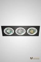 Встраиваемый тройной точечный светильник AM Group AM128 BK-CH