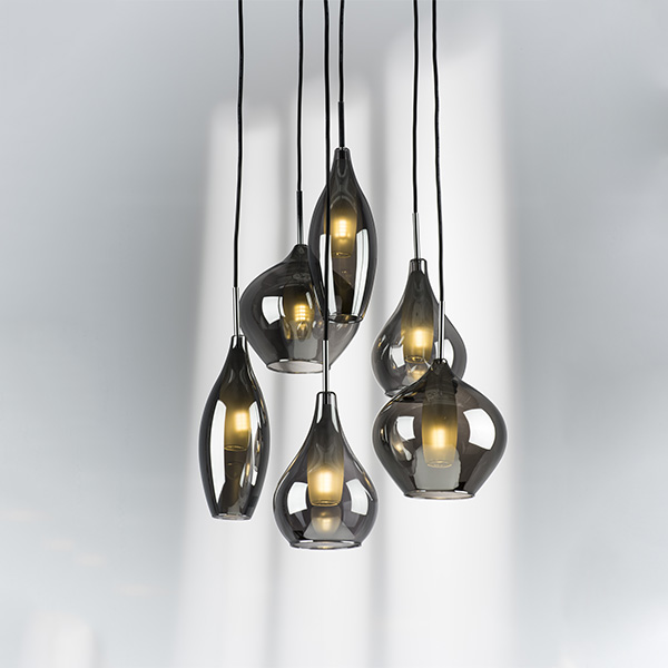 803067 Подвес PENTOLA 6х25W G9 ХРОМ/ДЫМЧАТЫЙ