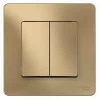 BLANCA С/У 2-клавишный ПЕРЕКЛЮЧАТЕЛЬ (cх.6+6), 10А, 250В, ТИТАН