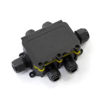 Распределительная коробка с откидной крышкой 6-вводная IP68 ПА66 40А 450В d3,5-12 мм 131х95х37 Промрукав