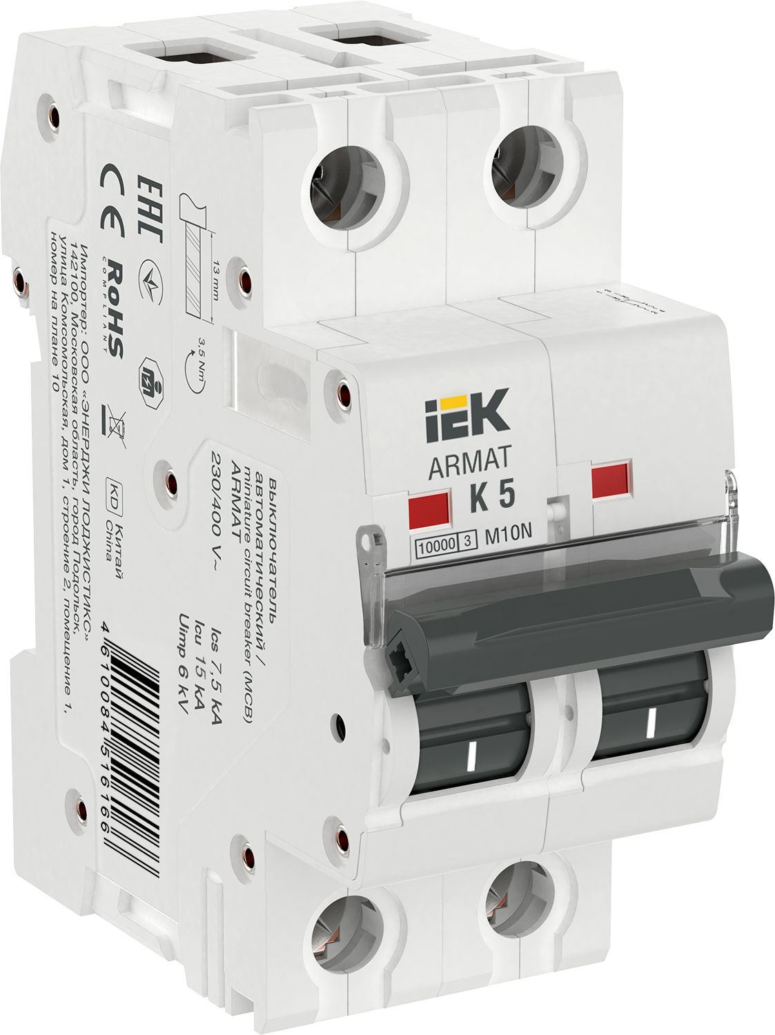 ARMAT Автоматический выключатель M10N 2P K 5А IEK