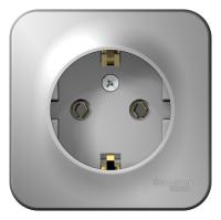 BLANCA О/У РОЗЕТКА с заземлением без шторок, 16А, 250В, АЛЮМИНИЙ