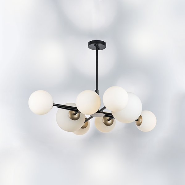 815480 Люстра CROCO 8х40W E14 ЧЕРНЫЙ МАТОВЫЙ/ЗОЛОТО