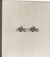 Переключатель на 2 тумблера, каплевидный, 10AX 250V, никель, серия N96