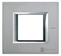 BT Axolute Темное Серебро Рамка 2 мод прямоугольная