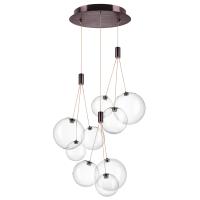 801090 Люстра SFERETTA LED 9х1,35W 600LM КОФЕЙНЫЙ/ПРОЗРАЧНЫЙ 3000K