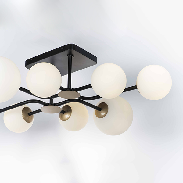 815380 Люстра CROCO 8х40W E14 ЧЕРНЫЙ МАТОВЫЙ/ЗОЛОТО