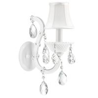 726611 Бра  PRINCIA 1х40W E14 (основание, напатронник БЕЛЫЙ, кристалл ПРОЗРАЧНЫЙ)