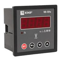 Вольтметр VD-721s цифровой на панель 72х72 (квадратный вырез) однофазный в коротком корпусе EKF PROxima