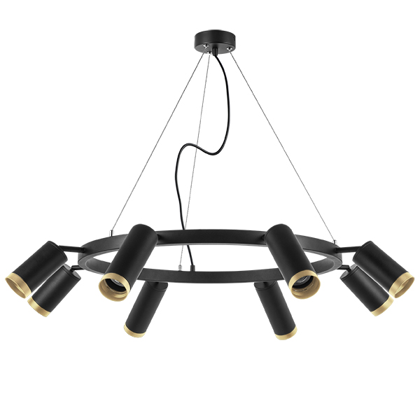 LR01887437440 Люстра RULLO 8х50W GU10 ЧЕРНЫЙ (571018+214437-4+214487-4+203440-8)
