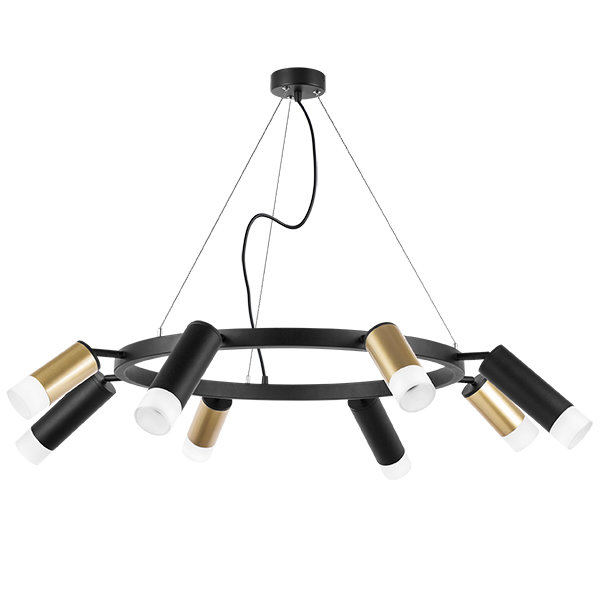 LR0184048741 Люстра RULLO 8х50W GU10 ЧЕРНЫЙ/ЗОЛОТО (571018+214440-4+214487-4+202431-8)