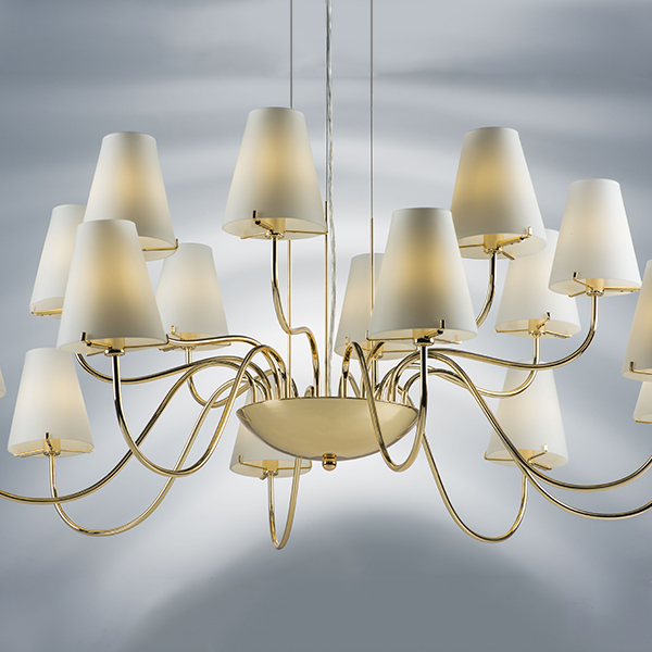 758162 Люстра подв. DIAFANO 16х40W G9 ЗОЛОТО/БЕЛЫЙ