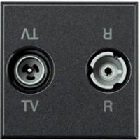 BT Axolute Антрацит Розетка ТV-RD оконечная 2 мод