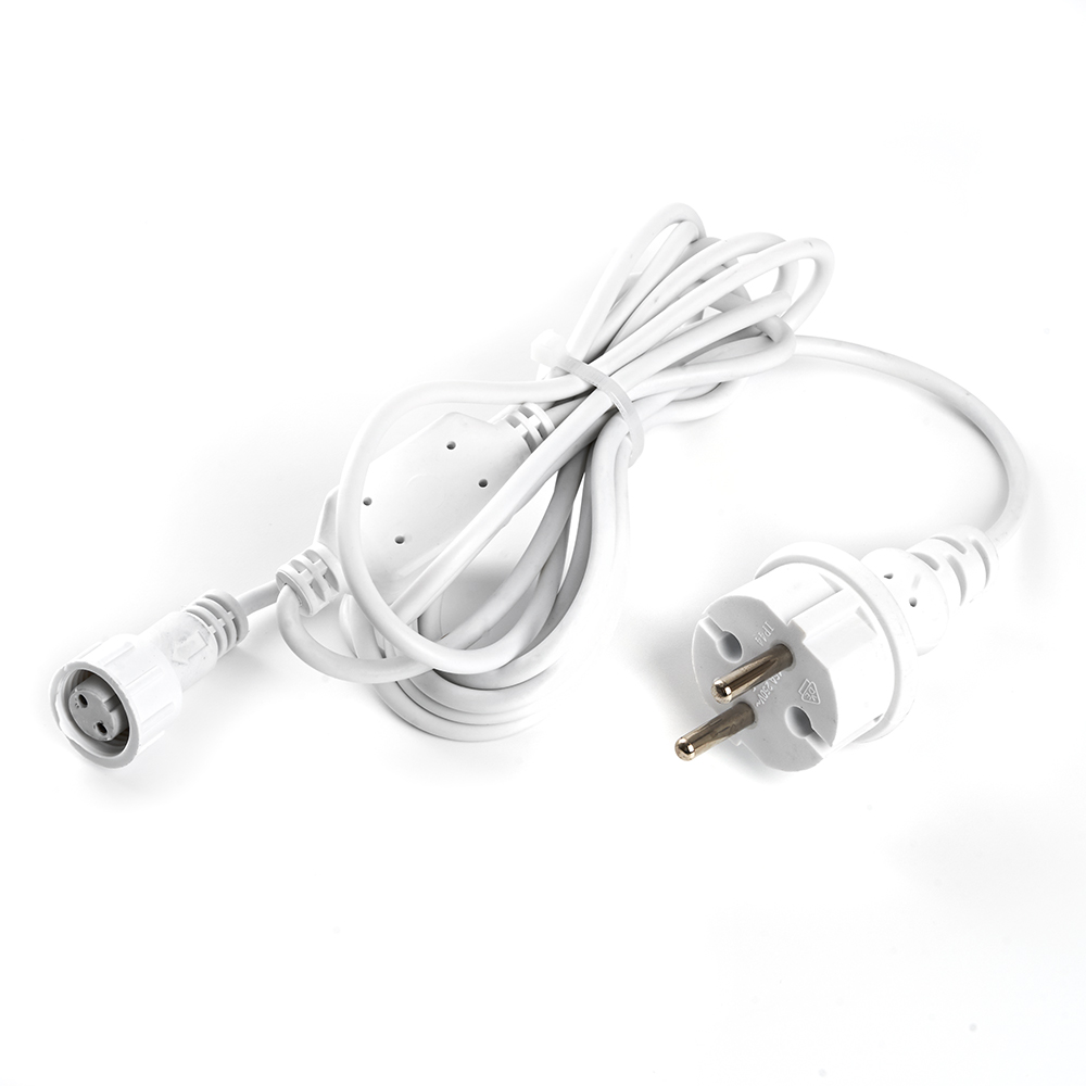 Сетевой шнур для гирлянд 3м, 2*0,5мм2, IP44, белый, DM403 FERON DM403