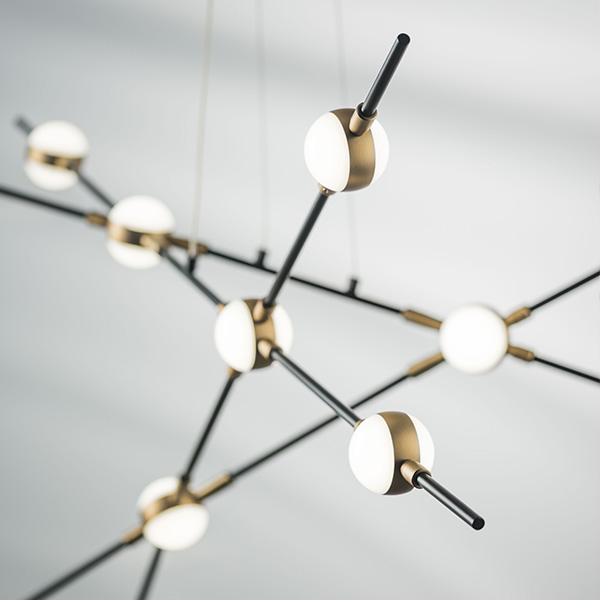 745247 Люстра BERGAMO LED 5Wх12 4800LM ЧЕРНЫЙ МАТОВЫЙ/ЗОЛОТО 4000K