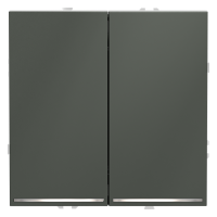 Проходной переключатель встраиваемый VOLTUM S70 двухклавишный с подсветкой 10А, (титан)