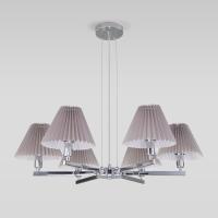 Подвесная люстра с тканевыми абажурами 60136/6 хром/серый