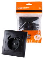 Розетка 2П+З 16А 250В + 2 USB порта 2,1А 5В графит "Лама" TDM