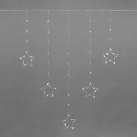 Гирлянда Светодиодный занавес из росы с фигурами Звезд ТЕПЛЫЙ БЕЛЫЙ IP20 USB + пульт управления NEON-NIGHT