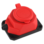 Колодка ЭРА K-1e-RED-IP44 каучуковая с заземлением 1 розетка 16A IP44 красная