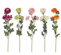 714263 Цветок искусственный Ранункулюс  L13 W13 H83 см  5в.