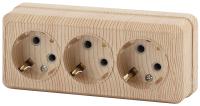 2-206-11 Intro Розетка 3х2P+E, 16А-250В, IP20, ОУ, Quadro, сосна (7/140/1680)