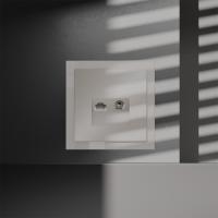Розетка телевизионная встраиваемая VOLTUM S70 TV+RJ45 кат. 6, (кашемир)