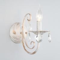 Настенный светильник с хрусталем 3305/1 белый с золотом