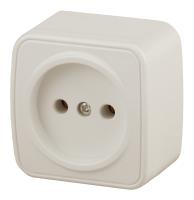 3-201-02 Intro Розетка 2P, 16А-250В, IP20, ОУ, Polo, сл.кость (20/400/4800)