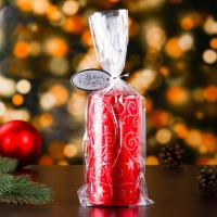 Свеча пеньковая новогодняя  красная