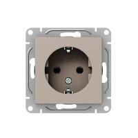 Механизм розетки, 16А, с заземлением, без шторок, кремовый Эпика EKF