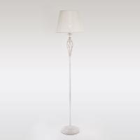 Напольный светильник с тканевым абажуром 01003/1 белый с золотом