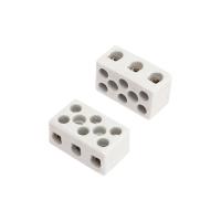 Клемма керамическая винтовая КВ 10 мм² 3 пары контактов с крепежным отверстием (84 шт./уп.) REXANT