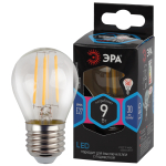 Лампочка светодиодная ЭРА F-LED P45-9W-840-E27 E27 / Е27 9Вт филамент шар нейтральный белый свет