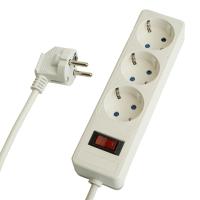 Сетевой фильтр 3-местный с/з STEKKER HM20-31-05 3x1мм2, 5 м, серия Optima, белый