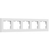 W0052961/ Рамка на 5 постов Slab (белый софт) W0052961