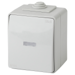 11-1610-03  Переключатель ЭРА Эксперт 11-1610-03 с подсветкой IP65 10АХ-250В ОУ серый