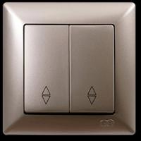 VS2825109 Выкл. 2-клав. проходной бежевый металлик