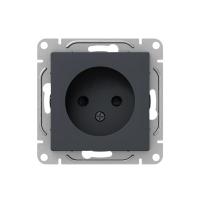Механизм розетки, 16А, без заземления, со шторками, графит Эпика EKF