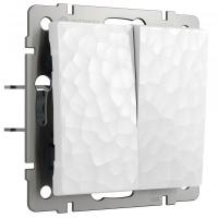 W1222001/ Выключатель двухклавишный проходной (hammer белый)