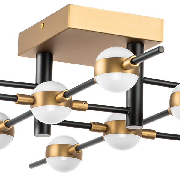 745147 Люстра BERGAMO LED 5Wх10 4000LM ЧЕРНЫЙ МАТОВЫЙ/ЗОЛОТО 4000K